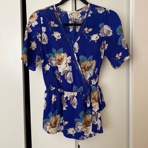 Sienna Sky Blue Tie Top